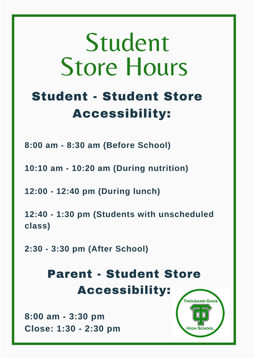 Student Store Hours 